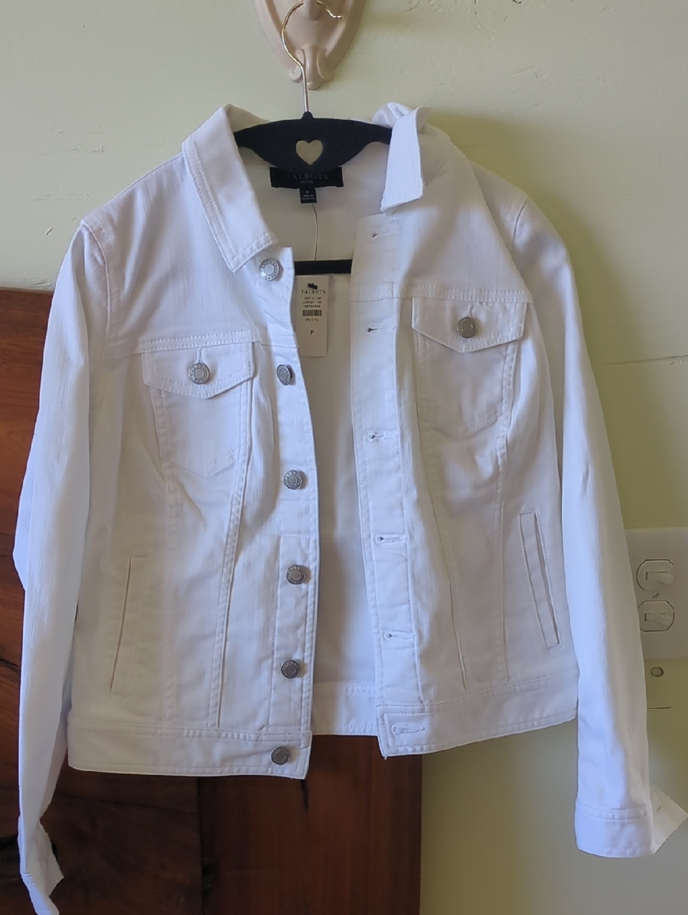 Talbots White Denim Trucker Jacket